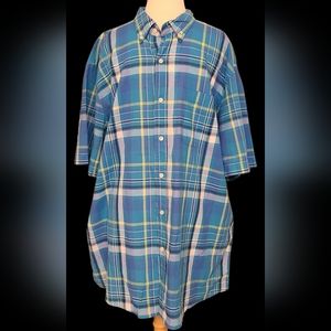 NWT Saddlebred authentic madras size XL Blue shirt